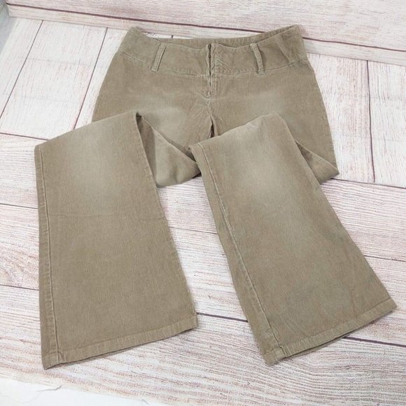 Women's Low Waist Corduroy Pants Vintage Wide Leg 70's Tan Flare End Jeans Sz 14 - Picture 9 of 12